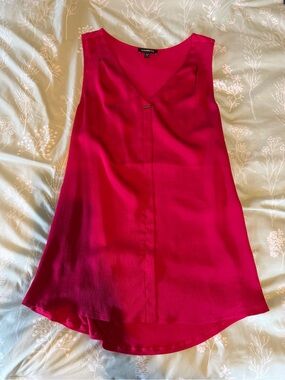 Express Bright Pink V-Neck Sleeveless Shell